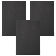 MUJI 無印良品 上質紙易開筆記/記事本 橫線 A5 80張, 黑色, 3本