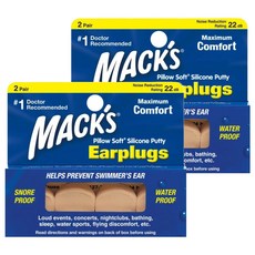 MACKS DREAMWEAR 美國 Pillow Soft矽膠耳塞 防水防噪 成人適用, 4個, 2盒