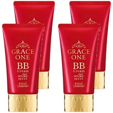 KOSE 高絲 GRACE ONE 極上活妍特濃彈力BB霜 SPF35 PA+++, 保濕乳霜, 粉底液, 溫水可卸, 明亮色, 50g, 4條