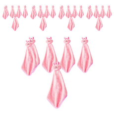 小麥購物 Y063動物擦手巾 6個 可愛動物造型 珊瑚絨材質 吸水速乾 掛繩設計, 5入