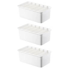 小麥購物 褲子衣物分格收納盒 L2097, 3個, 白色