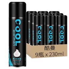 酷曼 男士刮鬍泡 激爽薄荷 230ml - 軟化鬍鬚、保濕舒緩、減少刮傷, 9瓶