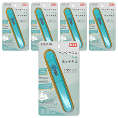 MAX 美克司 HD-10SK 英克司釘書機, Mobile sTICK stapler, 輕巧易攜帶,裝針數100支, 藍色, 5個