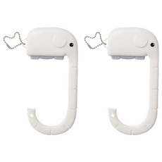 E.dot 小象造型便攜式桌邊多用掛包勾, 包包袋子穩固懸掛, 白色, 2個