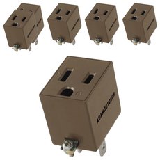 ADAMOUTDOOR 3轉2電源轉接頭 PW-301W, 15A/AC125V/1650W Max, 沙色, 6個