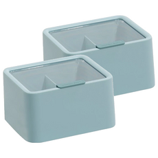 美妝飾品收納盒, ABS材質, 13 x 14.5 x8cm, 藍色, 2個