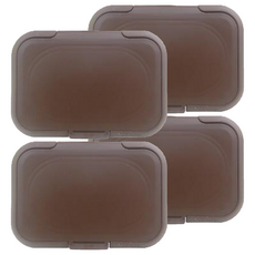 Bitatto 必貼妥 一般系列 重覆黏貼濕紙巾專用盒蓋, 日本原裝進口, 多種顏色可挑選, 攜帶便利又輕巧, 12*8.2cm, 巧克力色, 4個