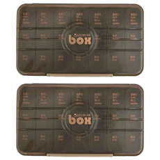 7日分裝透明藥盒 21格咖啡色 PP材質 23x13x3cm尺寸, 2盒