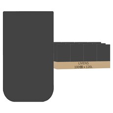 LIVENS 超大型營業用黑色垃圾分類塑膠袋, 100個, 120L