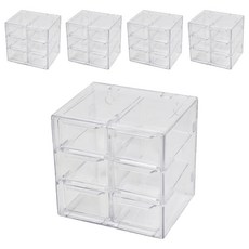 宮格分隔收納盒 6宮格, 透明色, 5個