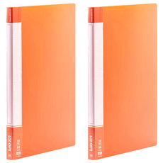 Lan CHYn 連勤牌文具 PP 馬卡龍色系20頁資料簿 LC-20MK O, 2本, 橘色
