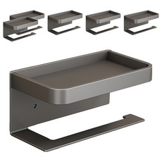 FAmILyLIFE 生活 航太鋁免打孔捲筒衛生紙置物架 免釘膠/無痕貼款 A-231-G, 神秘灰, 6個