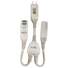 Qonnect 1開2插USB延長線, 36cm, 白色, 1個