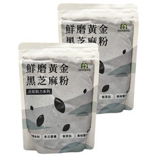 MIHONG 米鴻生醫 元氣穀力 鮮磨黃金黑芝麻粉, 嚴選食材 多元營養 無添加 美味隨沖, 300g, 1入, 2包