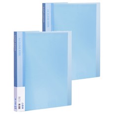 Lan CHYn 連勤牌文具 PP 果凍色系40頁資料簿 LC-40JL B, 藍色, 2本