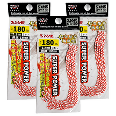 SAME 莎美 套鉤用編織線 1801b SSL-012180B 130mm 3個, 紅白, 3包