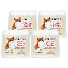 新晨 好清淨 螺旋紙軸棉花棒 不含螢光劑, 200支, 4盒