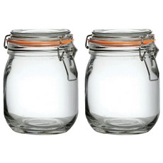 utopia 扣式玻璃密封罐 橘色 750ml 密封保鮮 玻璃儲物罐 台灣快速出貨, 2個