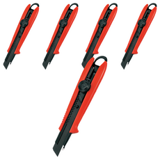 TaJIma 田島 螺旋固定式專業美工刀 DCL501, 紅色, 5個