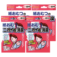 TOWA 東和產業 垃圾桶消臭劑 尿布 ECO 炭核隊, 4個, 32g