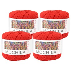 brandyarn Mochila系列 棉針織線, 紅色, 100%棉, 4捲