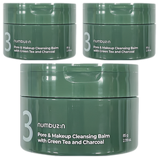 Numbuzin 潤碧之茵 No.3 綠茶竹炭毛孔泥膜卸妝膏 85g, 3罐