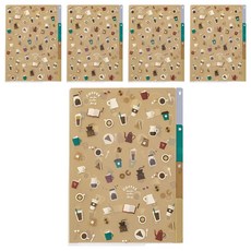 日本 MIDORI 3層資料夾 A5, 咖啡, 5個