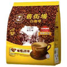 OLDTOWN WHITE COFFEE 舊街場白咖啡 咖啡&奶精 即溶咖啡飲品, 馬來西亞怡保白咖啡, 口感如絲綢般滑順, 榛果口味, 25g, 15條, 1袋