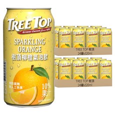 [箱裝]TREE TOP 樹頂 柳橙氣泡飲, 320ml, 48罐