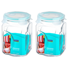 Glasslock 氣孔式玻璃保鮮罐, 2L, 2個