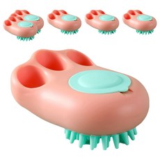 蕉蕉購物 多功能貓爪出液矽膠刷, 6個, 1入, 粉紅色