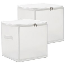 無印風 折疊收納箱 PP防塵收納盒, 30 x 30 x 30cm, 白色, 2個