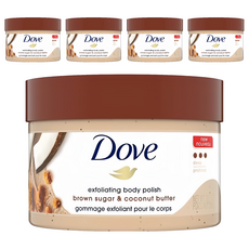 Dove 多芬 磨砂膏 紅糖與椰子油, 去除皮膚角質, 身體磨砂, 298g, 5罐