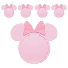 米妮系列 頭型濕紙巾蓋 按壓式彈蓋設計 重複黏貼 密封度高 尺寸10.5 x 9.5公分, 粉色, 5個
