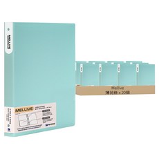 Mellive 3孔O型環活頁夾, 20個, 薄荷綠