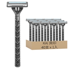 KAI 貝印 2刃刮鬍刀 GA-0123 123 x 44 x 18mm 7.5g, 1入, 40支