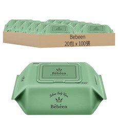 Bebeen Light Baby 掀蓋式嬰兒濕巾, 100張, 20包