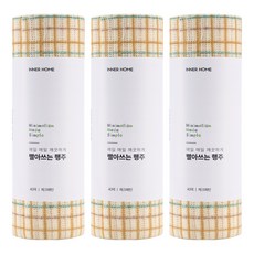 INNER HOME 可重複使用抹布 250 x 300 mm, 40枚, 3捲