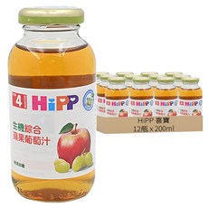 HiPP 喜寶 綜合蘋果葡萄汁 4個月以上, 200ml, 12瓶