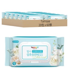 Tamsaa 衣物柔軟香氛烘衣片 白麝香, 60張, 20包