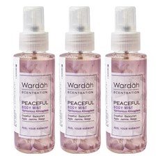 Wardah 身體香水噴霧 Peaceful 100ml 清新香氛 持久留香 身體保濕, 3瓶