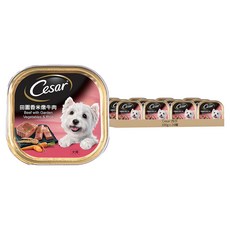 Cesar 西莎風味餐盒 狗罐頭,田園香米燉牛肉,100g,24罐 - 澳洲進口，均衡營養，濕糧