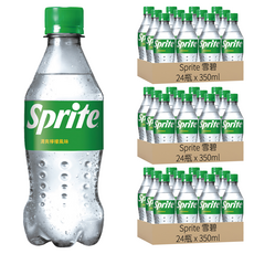 Sprite 雪碧 清爽檸檬風味 (350ml), 透明氣泡 沁涼解渴, 不含咖啡因, 72瓶