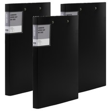 Lan CHYn 連勤牌文具 PP 馬卡龍色系強力夾 雙上 LC-612D-1 K, 黑色, 3本