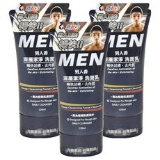 MEN 男人香 深層潔淨洗面乳, 暢快活膚 去角質, 專為粗糙肌膚設計, 120ml, 3條