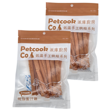 PETCOOK 派庫廚房 低溫手工烘焙系列 寵物零食 吮指蜜汁雞, 90g, 2包