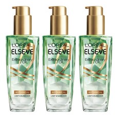 L'OREAL PARiS 巴黎萊雅 金緻護髮精油草本植萃精華 深層滋養 輕盈柔順展現健康光澤, 100ml, 3瓶