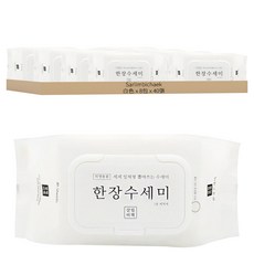 Salrimbichaek 抽取式一次性清潔巾, 白色, 40張, 8包
