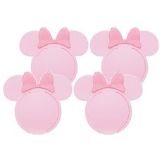 米妮系列 頭型濕紙巾蓋, 按壓式彈蓋設計 重複黏貼 密封度高 保持濕巾濕潤 尺寸10.5 x 9.5公分, 粉色, 4個