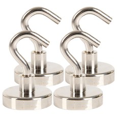 葉子小舖 強力磁吸掛勾 E20, 銀色, 4個